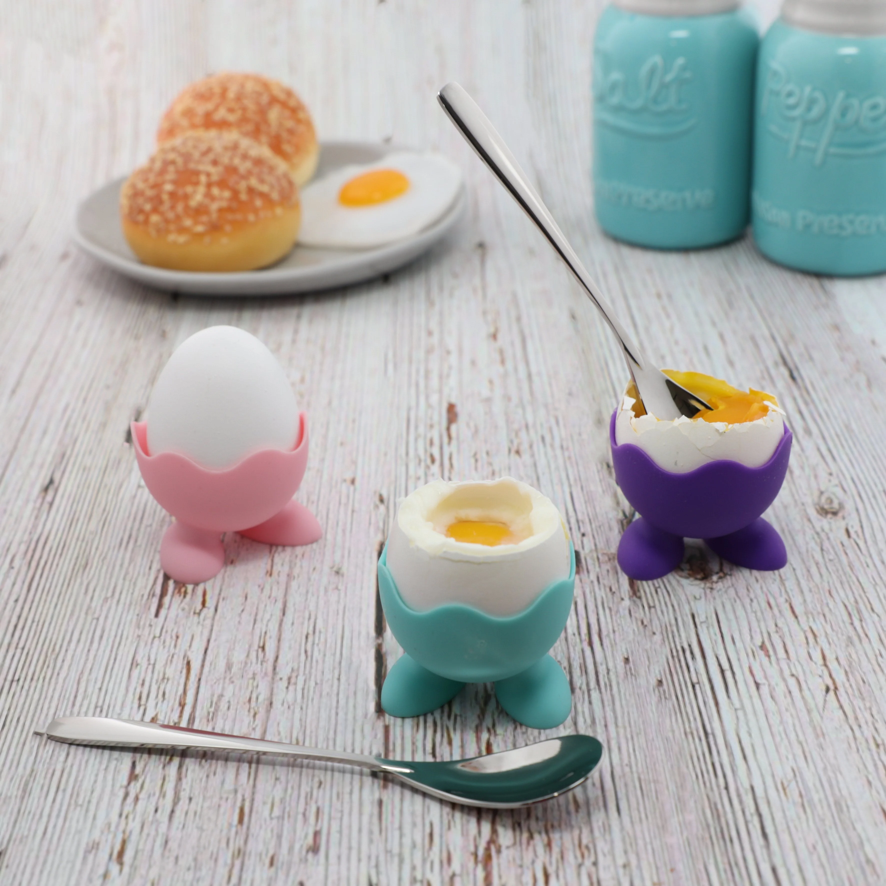 Pink Silicone Egg Cups - Set of 3 - Image 6