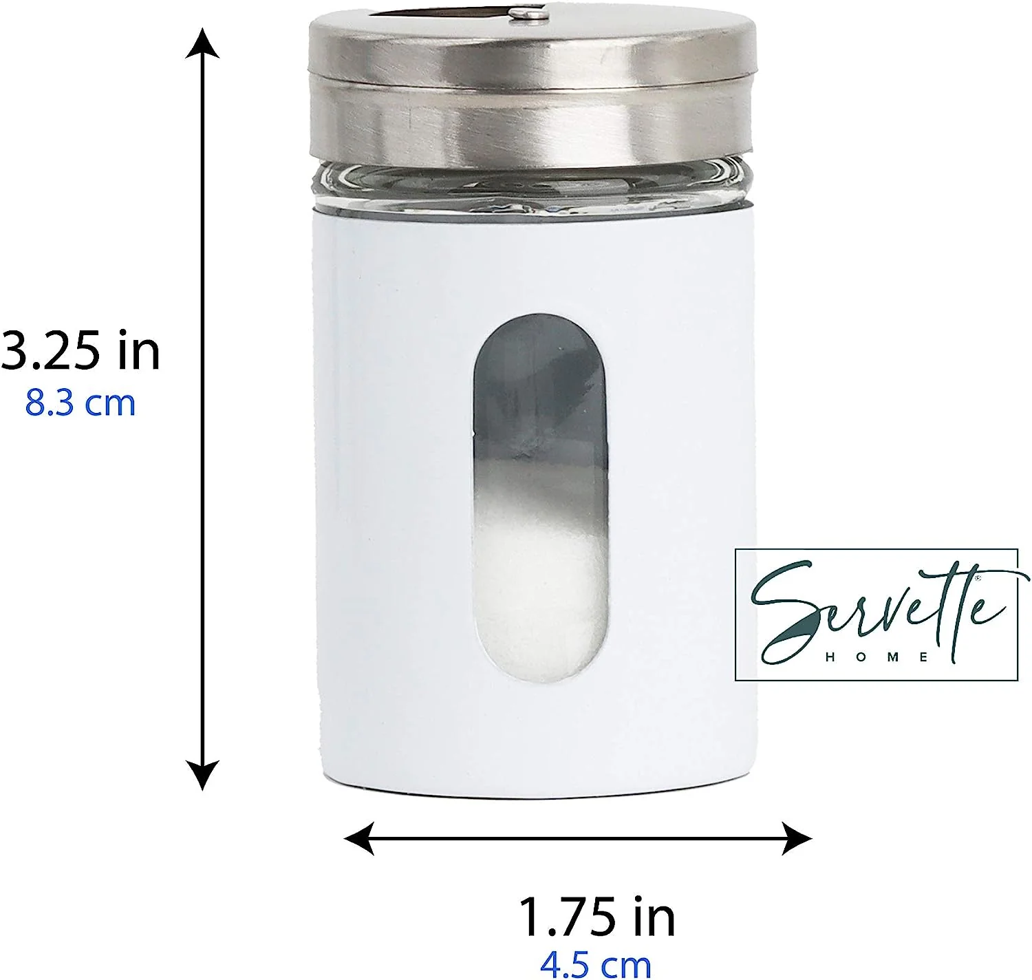 White Retro Salt & Pepper Glass Jar Shakers - Image 4